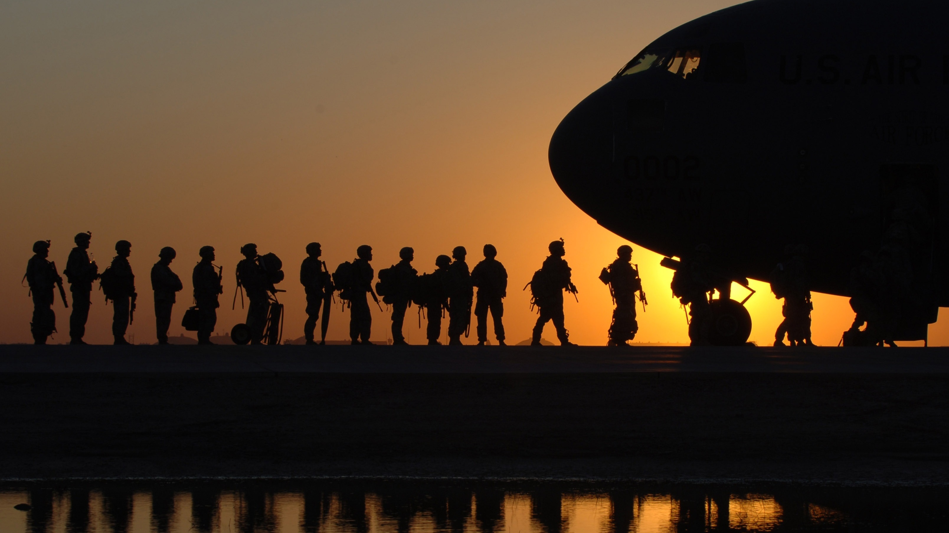 Air Force personnel on flight line